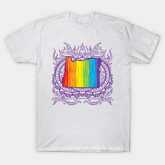 Oregon Mandala Pride T-Shirt by Manfish Inc.